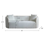 Coral 82" Curved Sofa with Boucle Upholstery - Beige