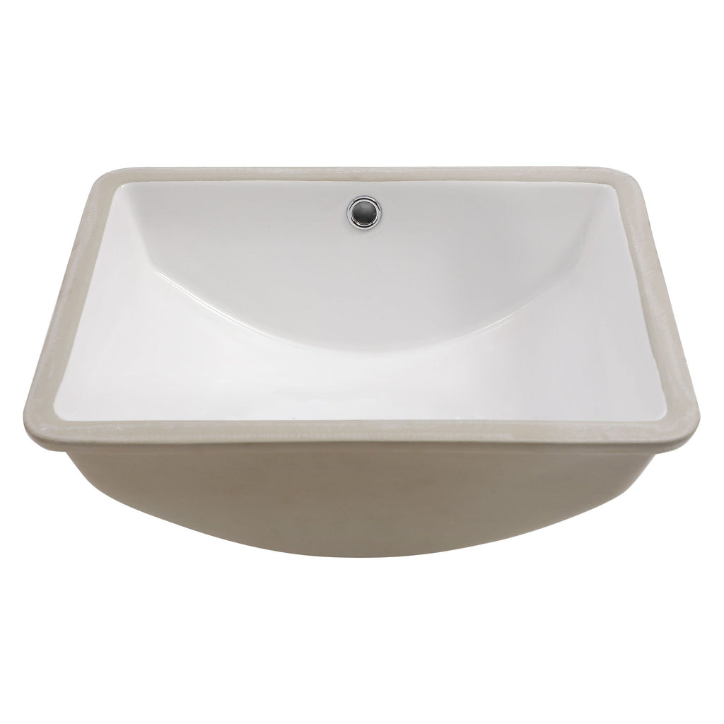 Modern Ceramic Undermount Bathroom Sink with Overflow - White or Black