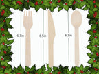 Wooden Compostable Utensils Set - 300 Pieces