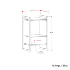 Natural Bedside Table with Drawer and Open Storage - Natural