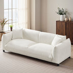 Mid-Century Modern Luxury Sofa with Tufted Design - Light Brown or White