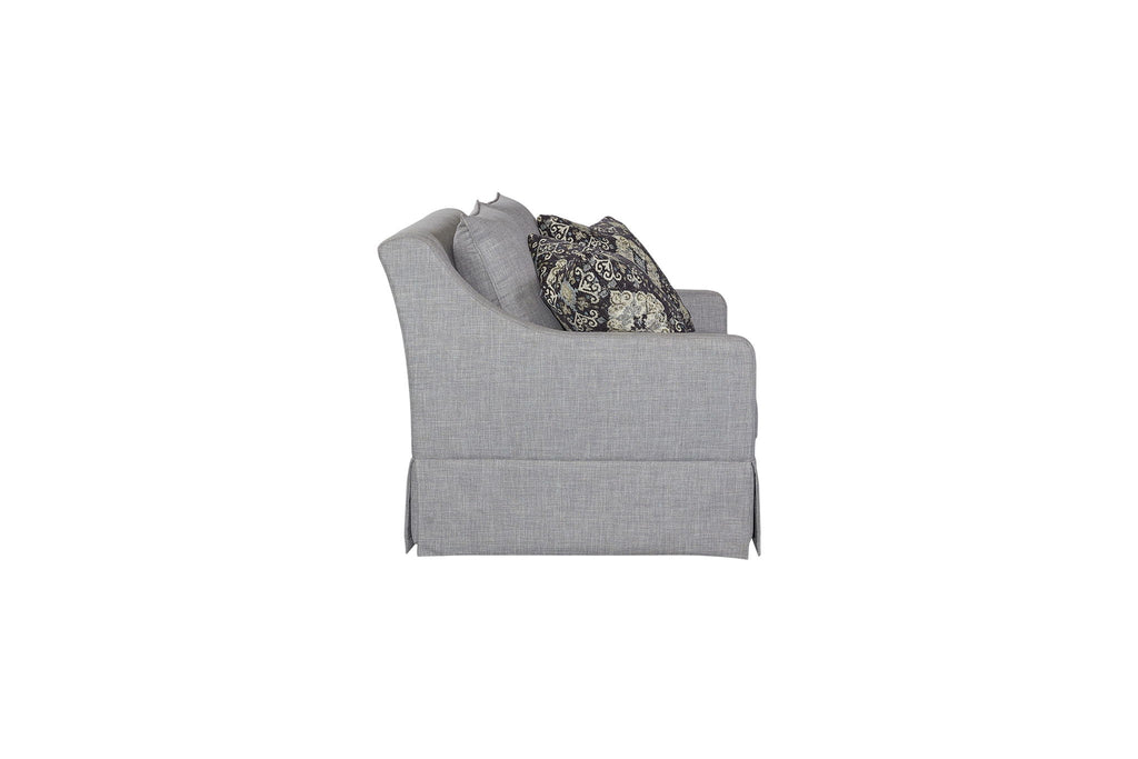 Loveseat With Skirt and Reversible Cushions with 2 Pillows - Light Gray