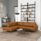 L-Shaped Sectional Sofa with Modern Design - Light Brown