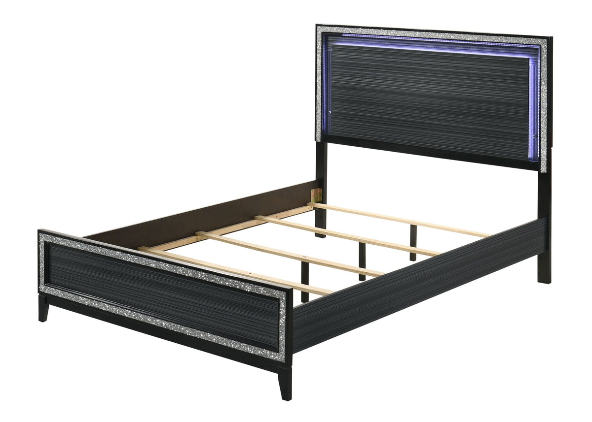 Haiden Queen Storage Bed with LED Lighting - Black or White