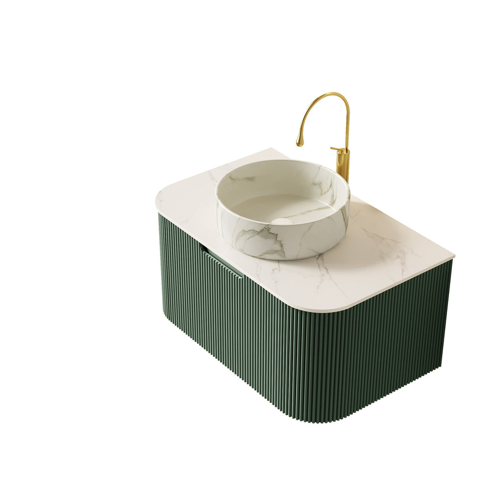 DINA 30" Bathroom Vanity with Ceramic Basin and Floating Cabinet - Carrara White or White