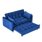 Convertible Velvet Sofa Bed with Storage Pockets - Multiple Colors