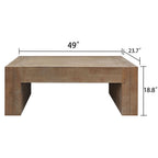 Minimalist Rectangular Center Table for Living Room with Wood Construction - Light Brown or Black