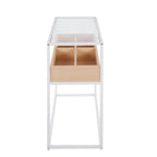 Contemporary Coffee Table with Tempered Glass Top - Beige or Dark Brown