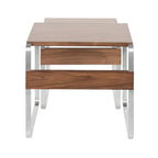 Mid-Century Modern Nesting Tables with Walnut Wood Tops - Walnut
