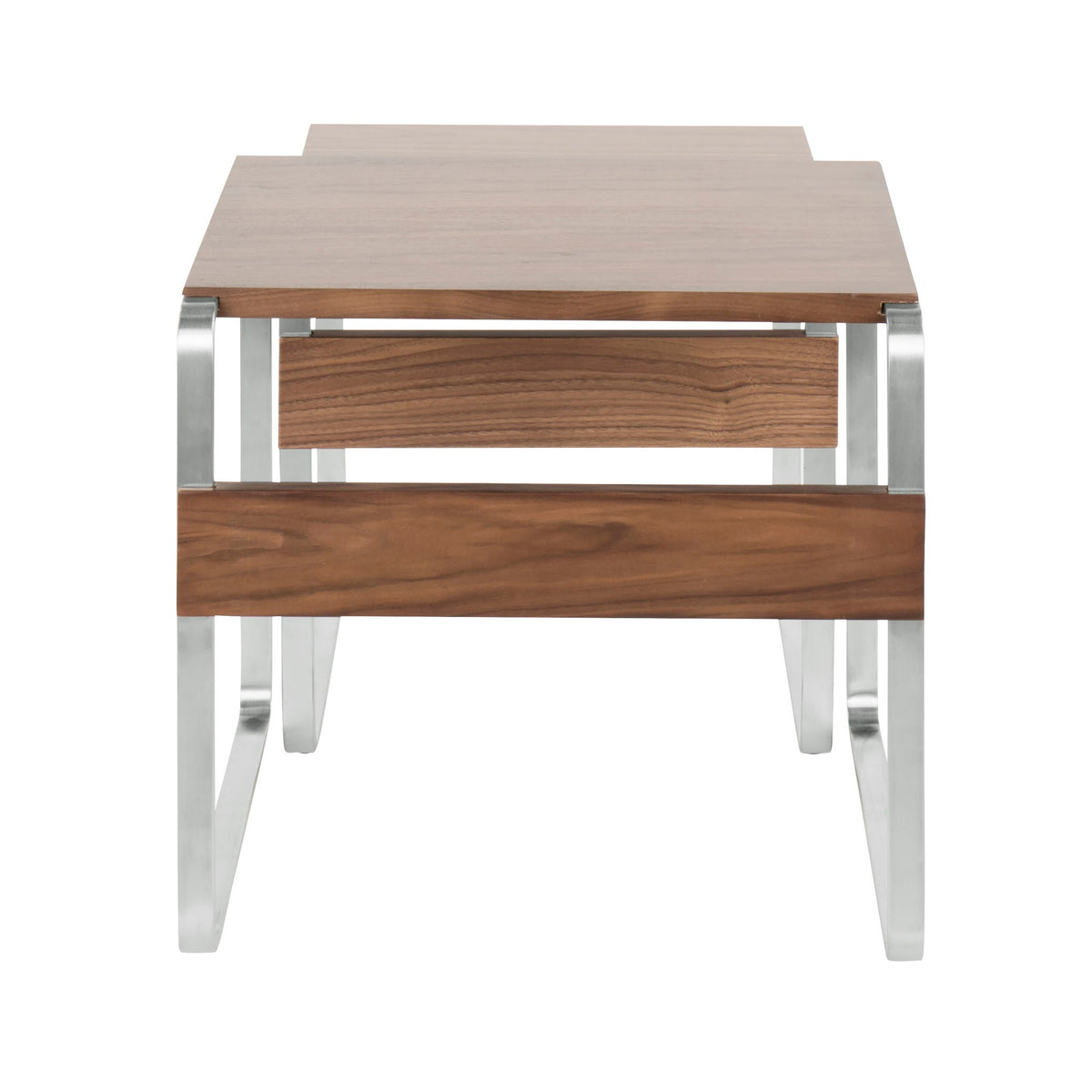 Mid-Century Modern Nesting Tables with Walnut Wood Tops - Walnut
