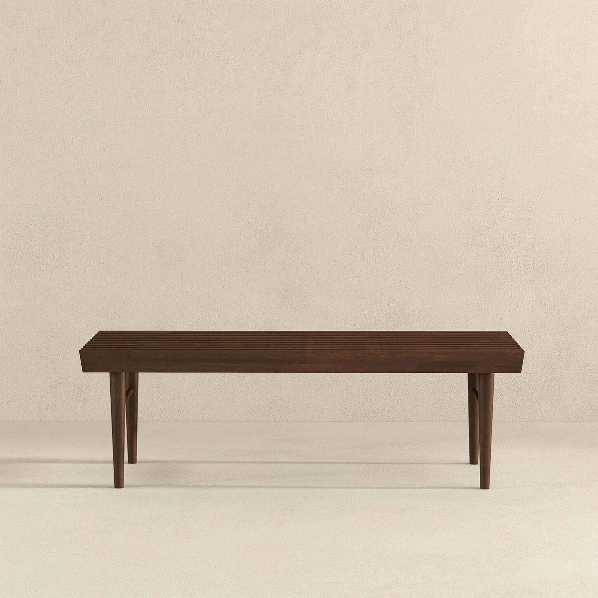 Dark Brown Wood Accent Bench with Solid Wood Frame - Mia
