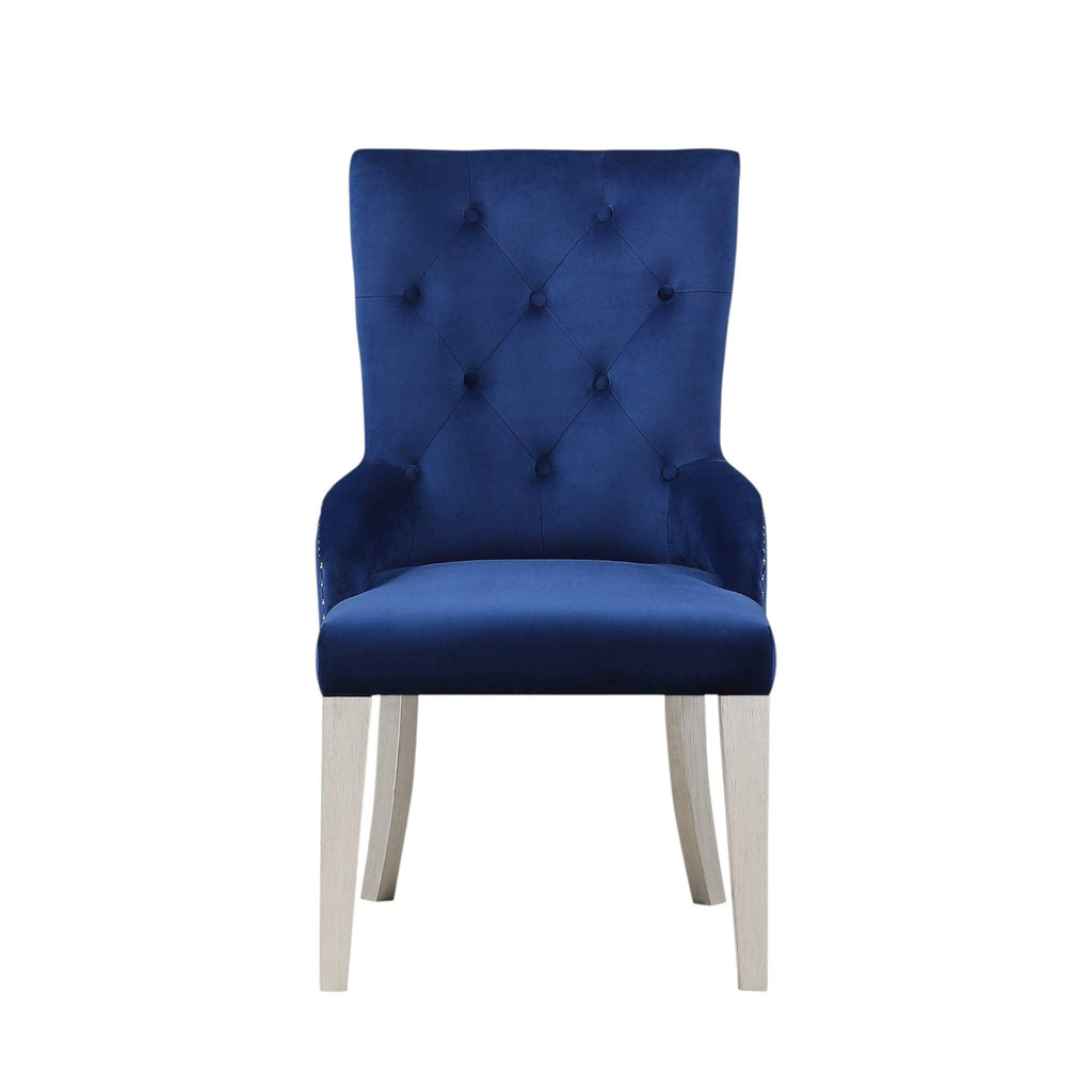 Blue Side Chair with High Back Design - Varian
