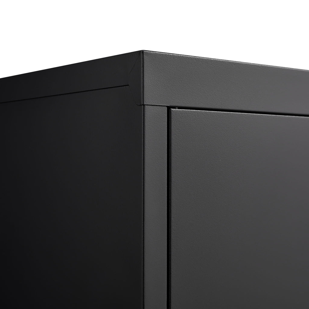 Metal Storage Cabinet With Locking Doors And Adjustable Shelf