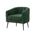 Vanity Barrel Accent Lounge Chair with Wraparound Backrest - Black or Dark Green