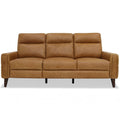 Light Brown Reclining Sofa with Push-Back Mechanism – Elliot Incliner