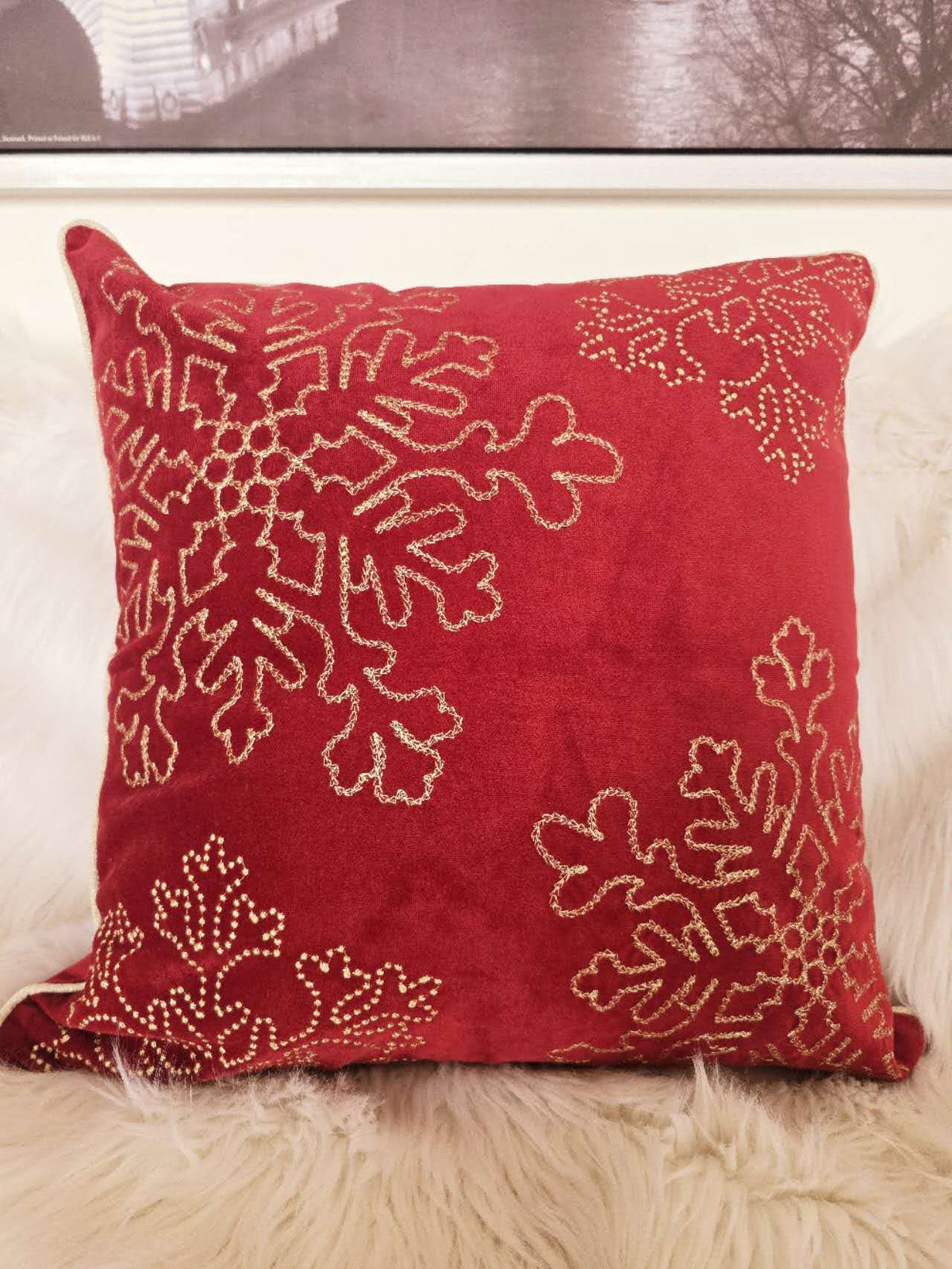 Red Velvet Holiday Throw Pillow - 20x20