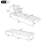 Outdoor Chaise with Adjustable Backrest - Light Brown or Dark Brown
