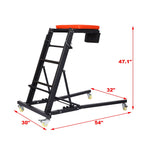 Heavy Duty Foldable Rolling Engine Top Creeper with Padded Deck - Black