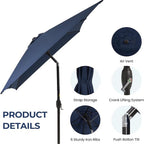 Rectangular Patio Umbrella with Crank Tilt - UV-Resistant Canopy