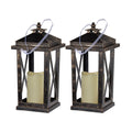 Black Lantern With LED Candle Set of 2 - Battery Operated