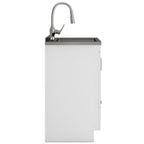 Deluxe Laundry Cabinet with Pull-Out Faucet and Stainless Steel Sink - White