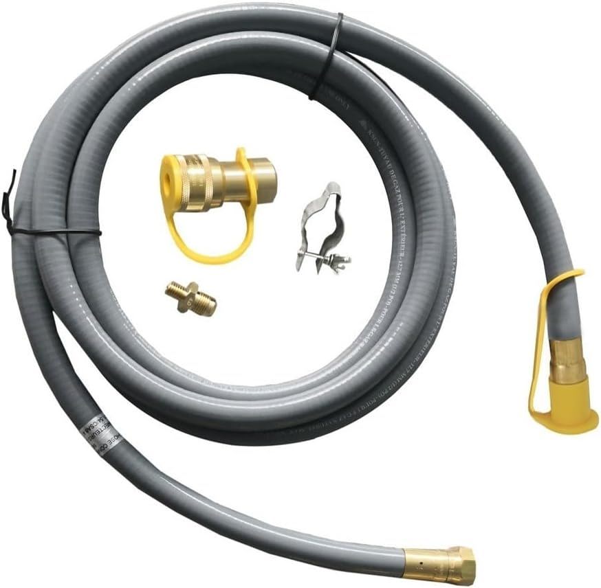 Medium Gray Gas Conversion Kit with Quick Connect Hose for Fire Pits