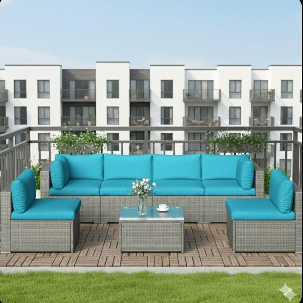 Modern Patio Set With Coffee Table - Weather-Resistant Frame - Multiple Colors