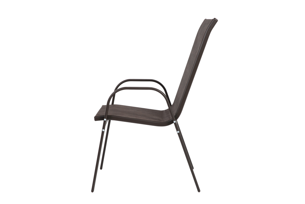 6 Piece Patio Chairs with High Backrest and Armrest - Brown