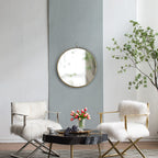 Round Mirror with Iron Frame - Gray