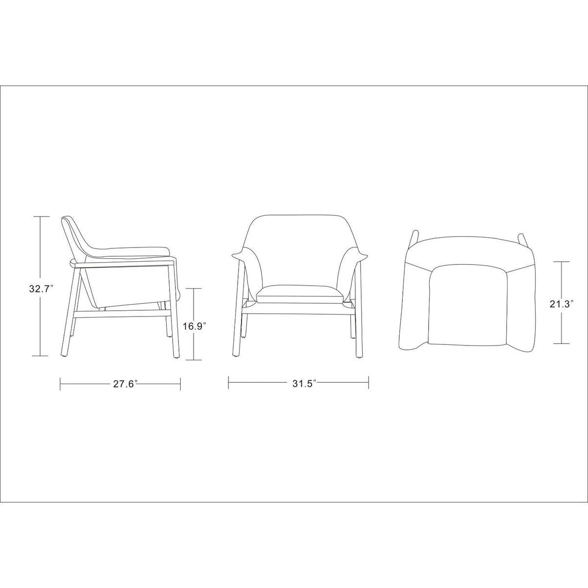 Weave Accent Armchair with Wood Frame - Gray, Beige, or Orange
