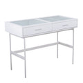 Contemporary Console Table with Tempered Glass Top - White or Black