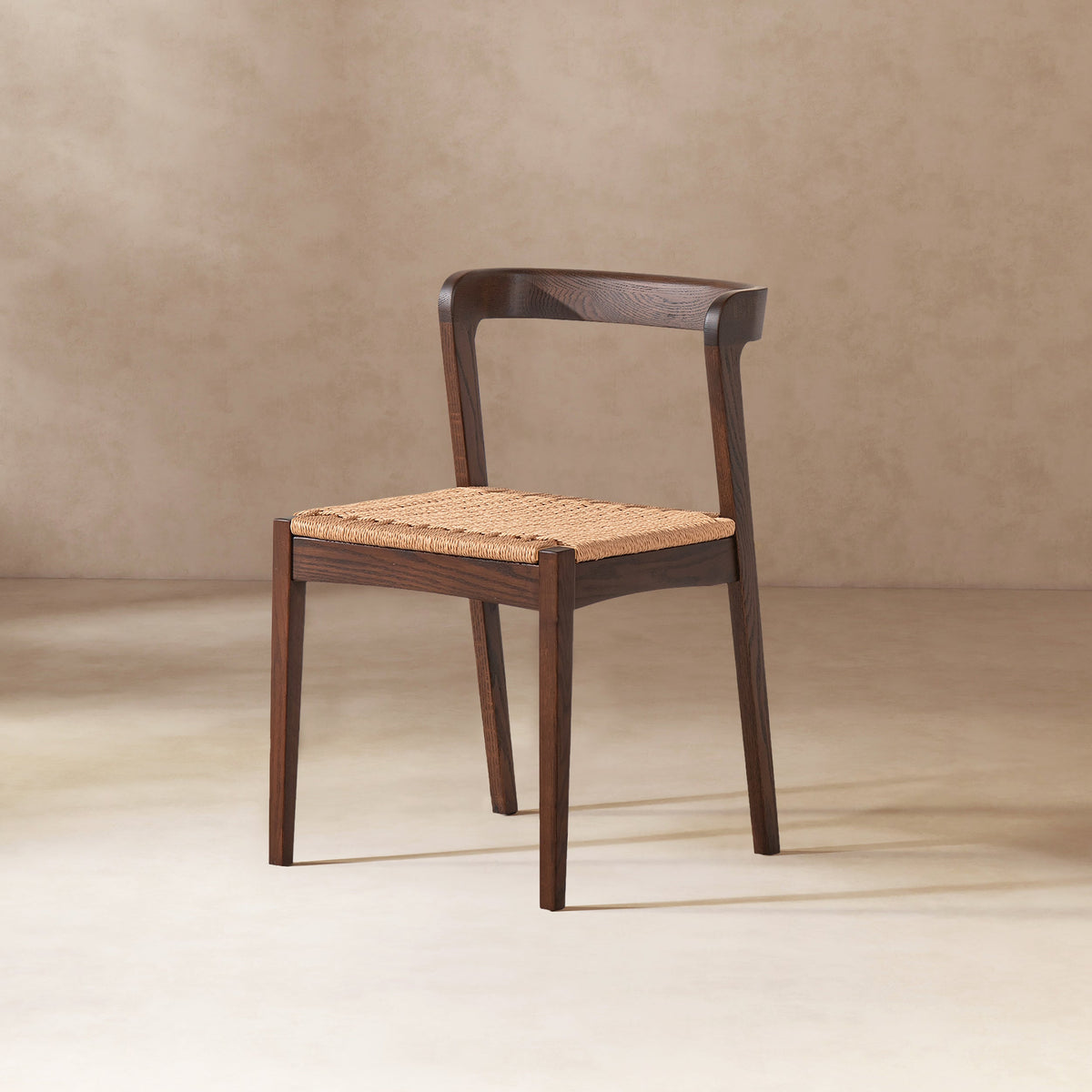 Capri Woven Seat Chair with Handwoven Seat - Brown