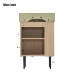 Bathroom Vanity with Single Ceramic Sink and Side Storage - Multiple Colors