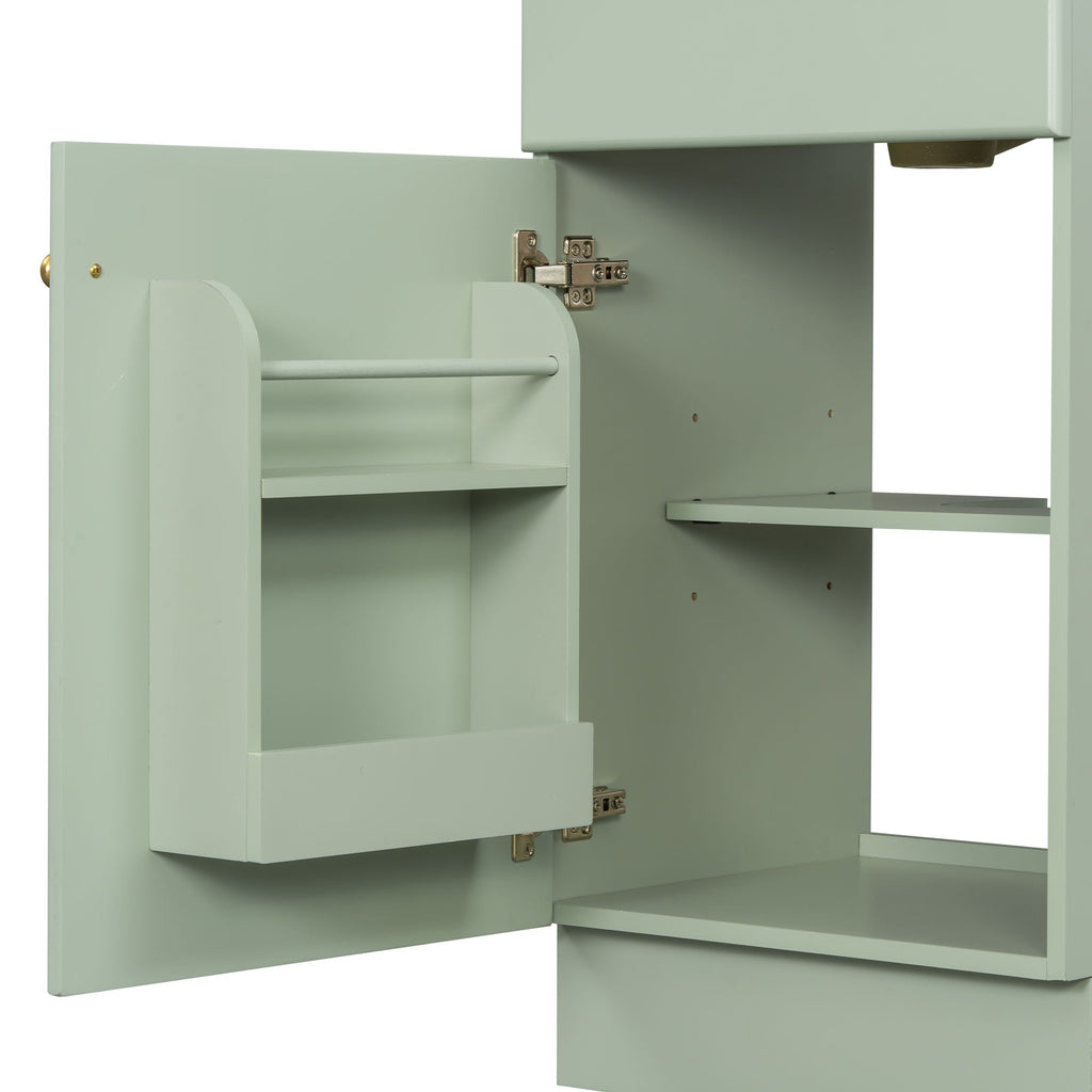 Bathroom Vanity with Sink and Adjustable Shelf - Multiple Colors