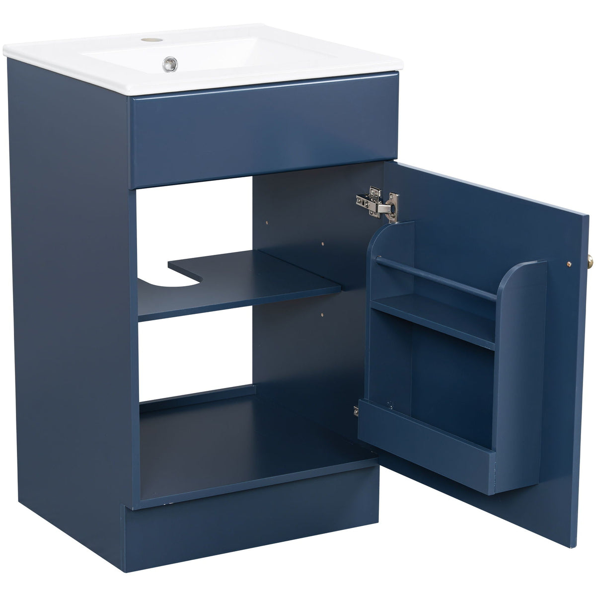 Bathroom Vanity with Sink and Adjustable Shelf - Multiple Colors