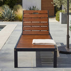 Outdoor Chaise with Adjustable Backrest - Light Brown or Dark Brown