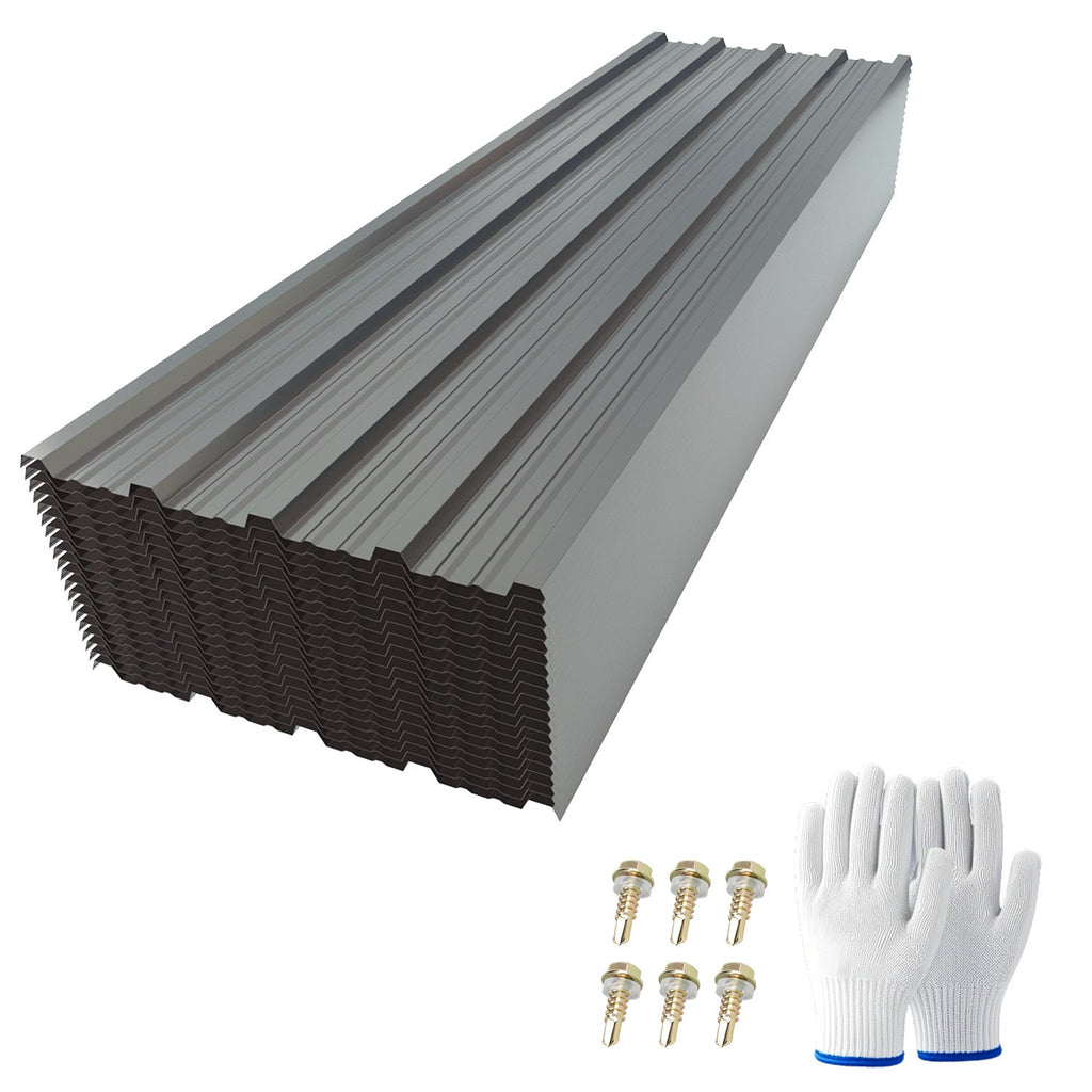 Galvanized Steel Corrugated Metal Roof Panels - Set of 20