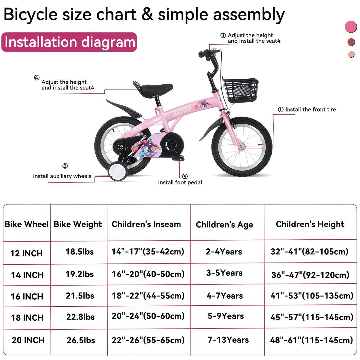 16-Inch Sporty Kids Cruiser Bike with Training Wheels - Green or Pink
