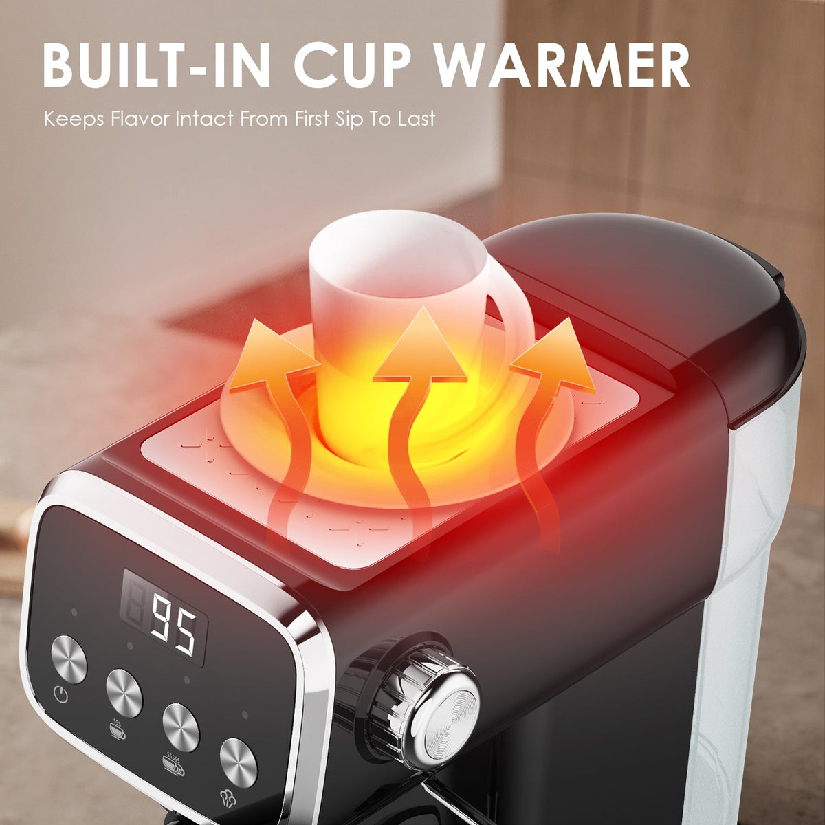 20BAR Slim Vertical Espresso Machine with Professional Pump - Stainless Steel