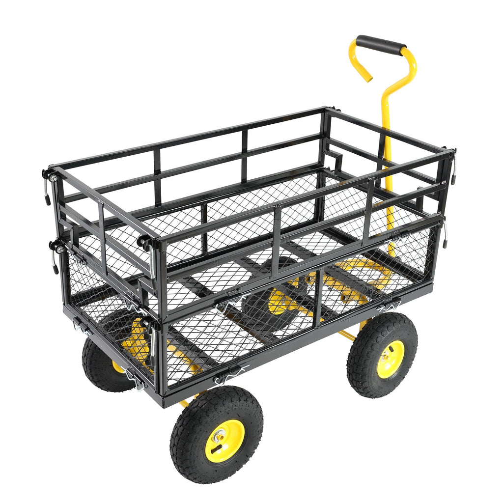 Outdoor Wagon Cart with Metal Frame - Green
