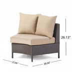 Pt Limon Modern Outdoor Single Sofa with Iron Frame – Pearl Silver or Light Brown