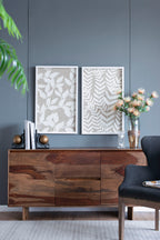 Shadow Box Wall Decor with Paper Florals – White
