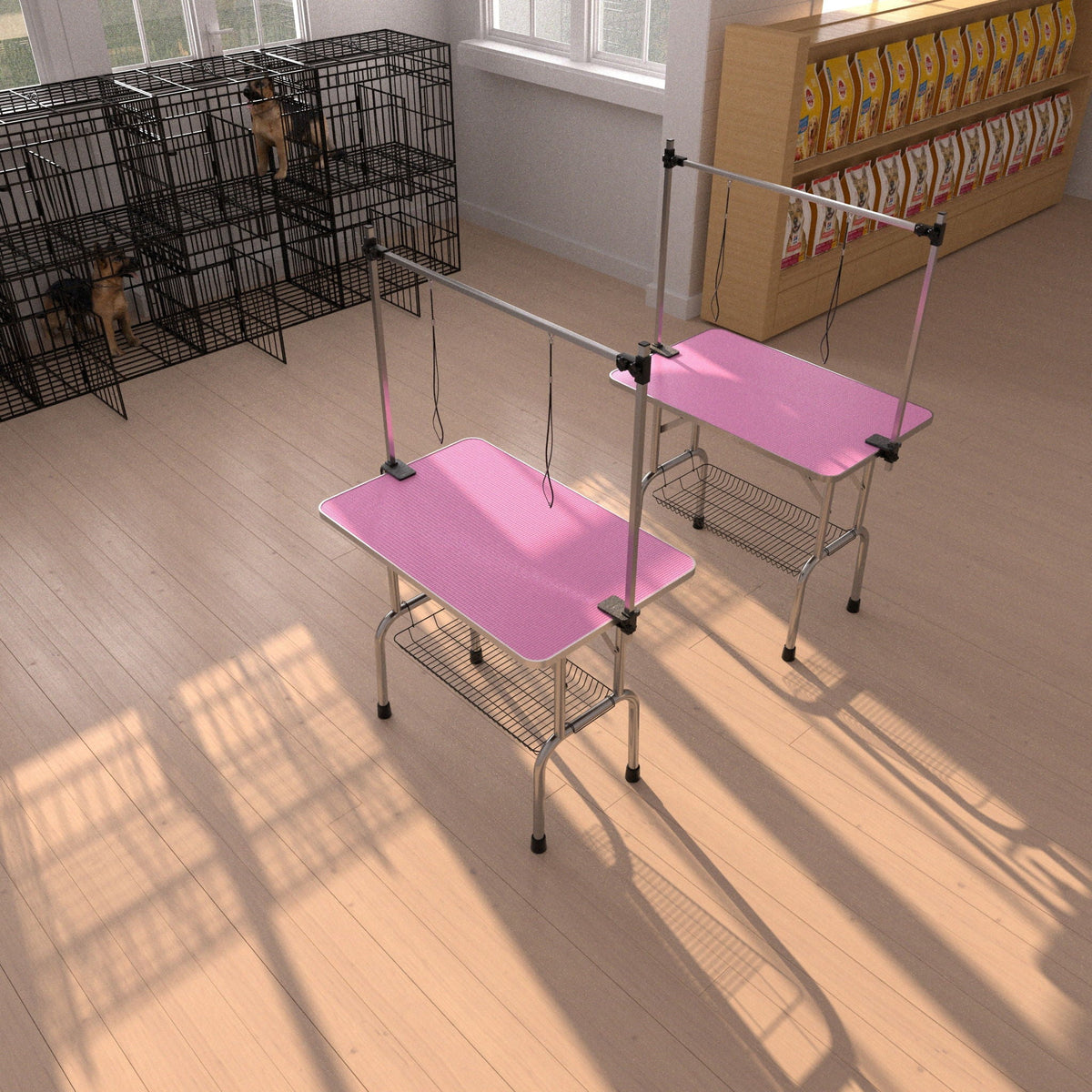 Folding Pet Grooming Table with Adjustable Arm - Multiple Colors