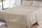 Dri-Tec Split Head Cal King Sheet Set with Moisture-Wicking - Beige