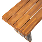 Outdoor Acacia Wood Bench with Teak Finish