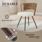 Farmhouse Style Wicker Dining Chair with Wing-Back Design - Light or Dark Brown