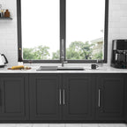 Black Undermount Kitchen Sink with Soundproof Pads - Stainless Steel