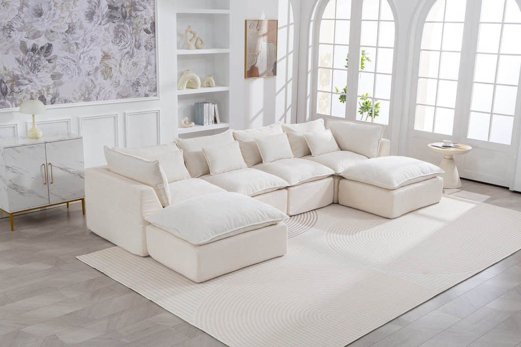 Cloud Couch Oversized Modular Sectional Sofa with Flexible Configuration - Antique White or Grey