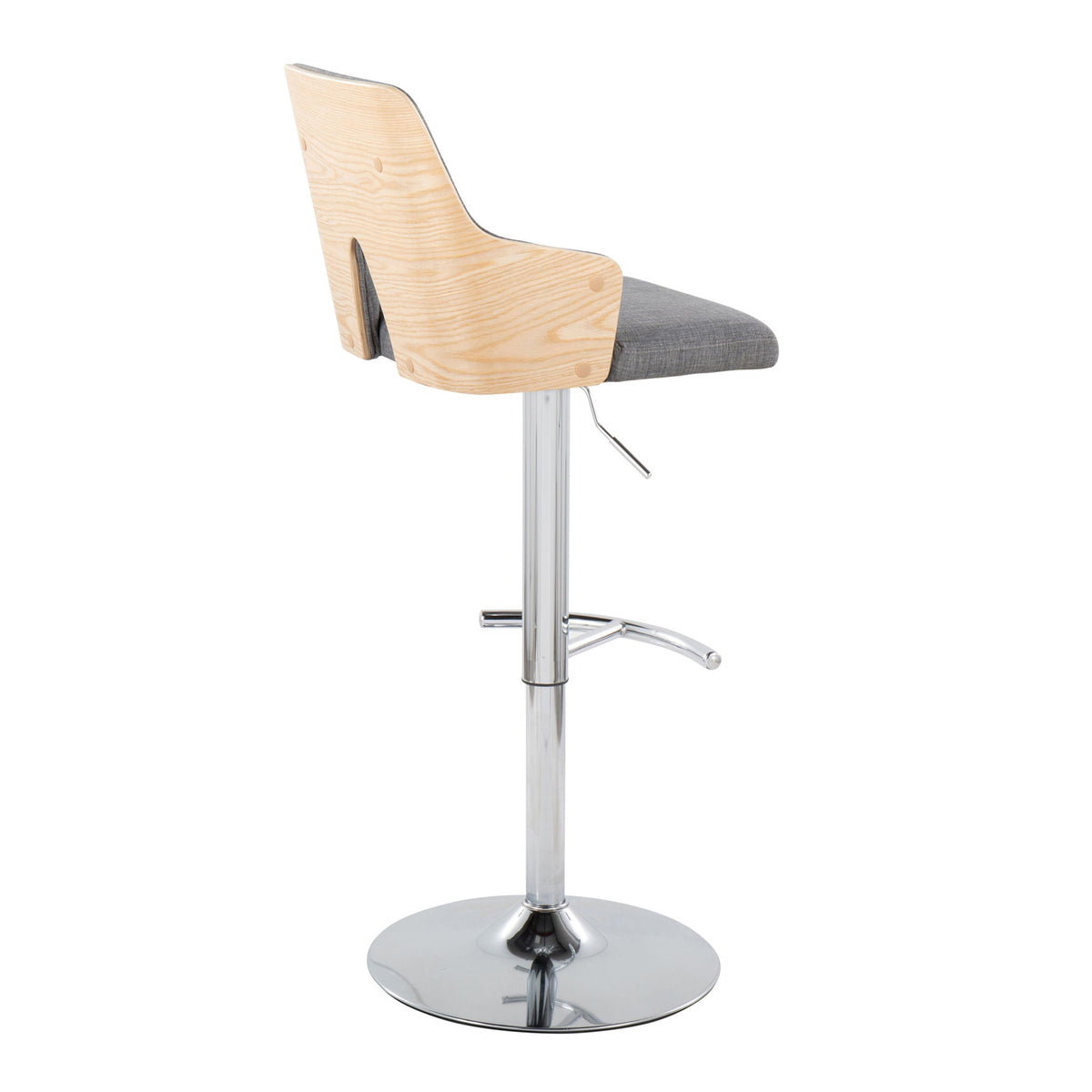 Stella Adjustable Barstool Set with Swivel & Rounded T Footrest - Dark Gray or Beige