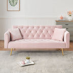 Convertible Fabric Futon Sofa Bed with Adjustable Positions - Multiple Colors